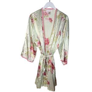 Oscar De La Renta Pink Label Belted Robe Maxi Floral Women XL